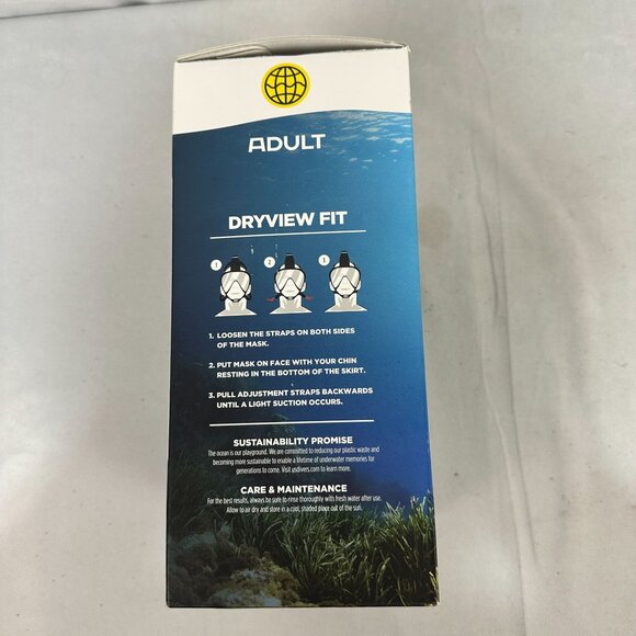 U.S. Divers Dryview Adult Full Face Snorkel Mask L/XL Shatter-Resistant Lens - Picture 5 of 5
